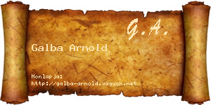 Galba Arnold névjegykártya